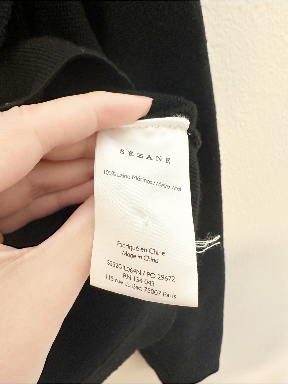 Sezane Betty Cardigan Sweater 100% Wool Black Gold Crest Buttons Medium - Picture 7 of 9